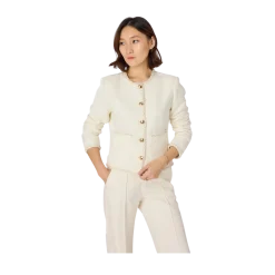 Veronica Virta Aexa Tweed Jacket - Cream White