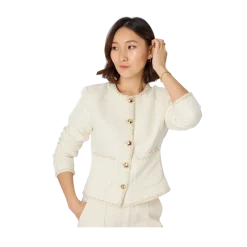 Veronica Virta Aexa Tweed Jacket - Cream White