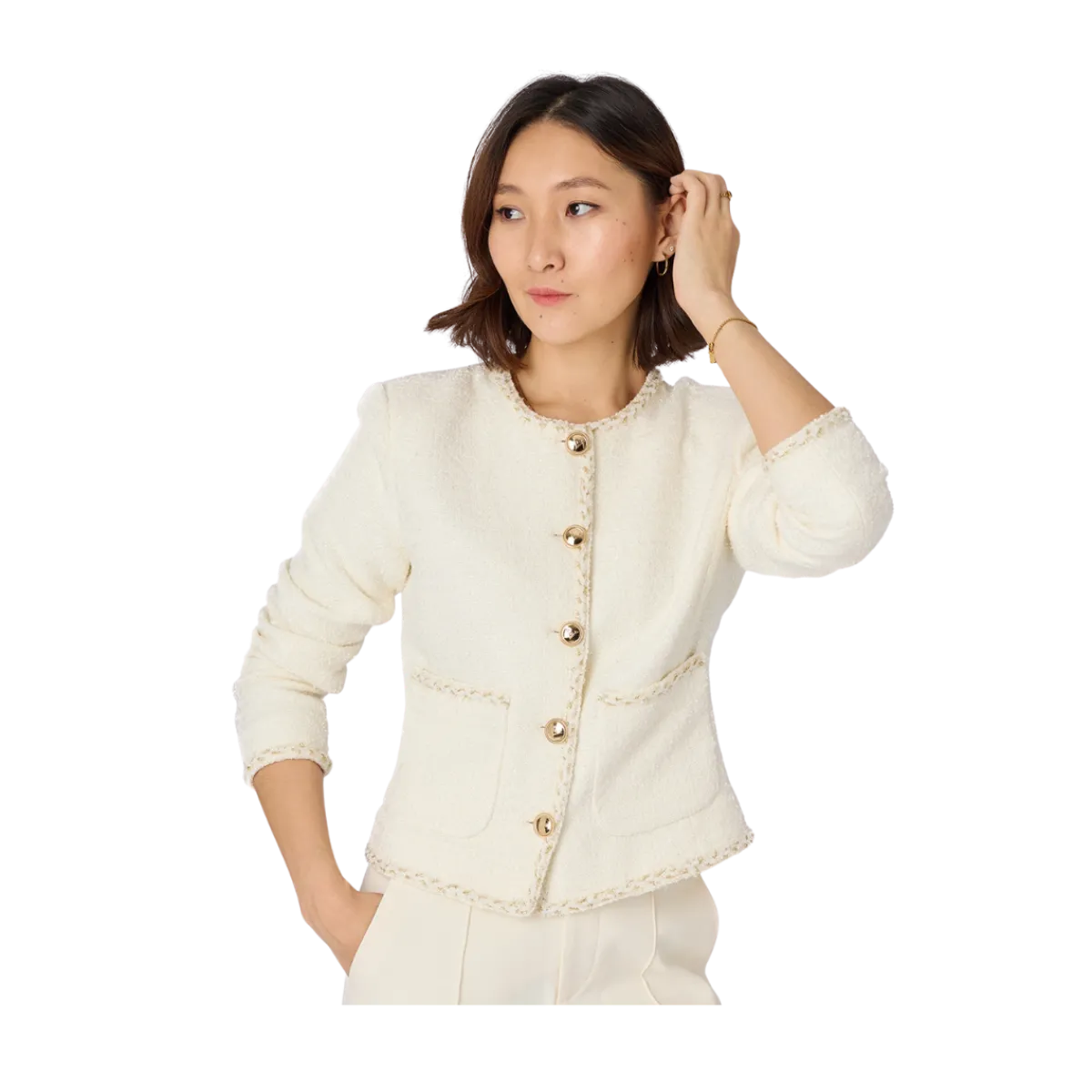 Veronica Virta Aexa Tweed Jacket - Cream White