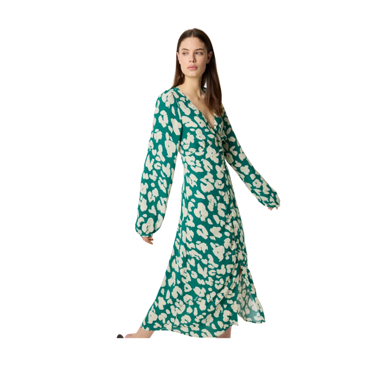 New Fabienne Chapot Ana Dress - Evergreen/Cosy White