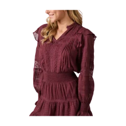 Discount Neo Noir Aran S voile Dress - Burgundy