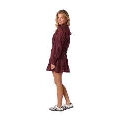 Discount Neo Noir Aran S voile Dress - Burgundy