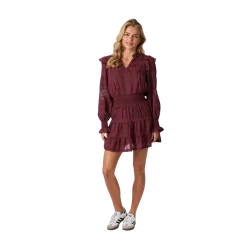 Discount Neo Noir Aran S voile Dress - Burgundy