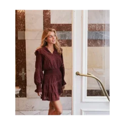 Discount Neo Noir Aran S voile Dress - Burgundy