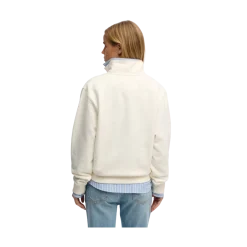 New Superdry Ath Ess Graphic Half Zip - Desert Bone Off White