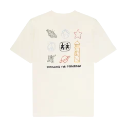 Knowledge Cotton Apparel Back Print T-hirt - Egret
