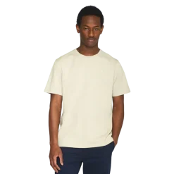 Outlet Knowledge Cotton Apparel Badge T-hirt - Light feather gray