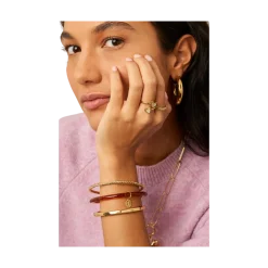 Hot My Jewellery Bangle Set Thin Brown - Gold