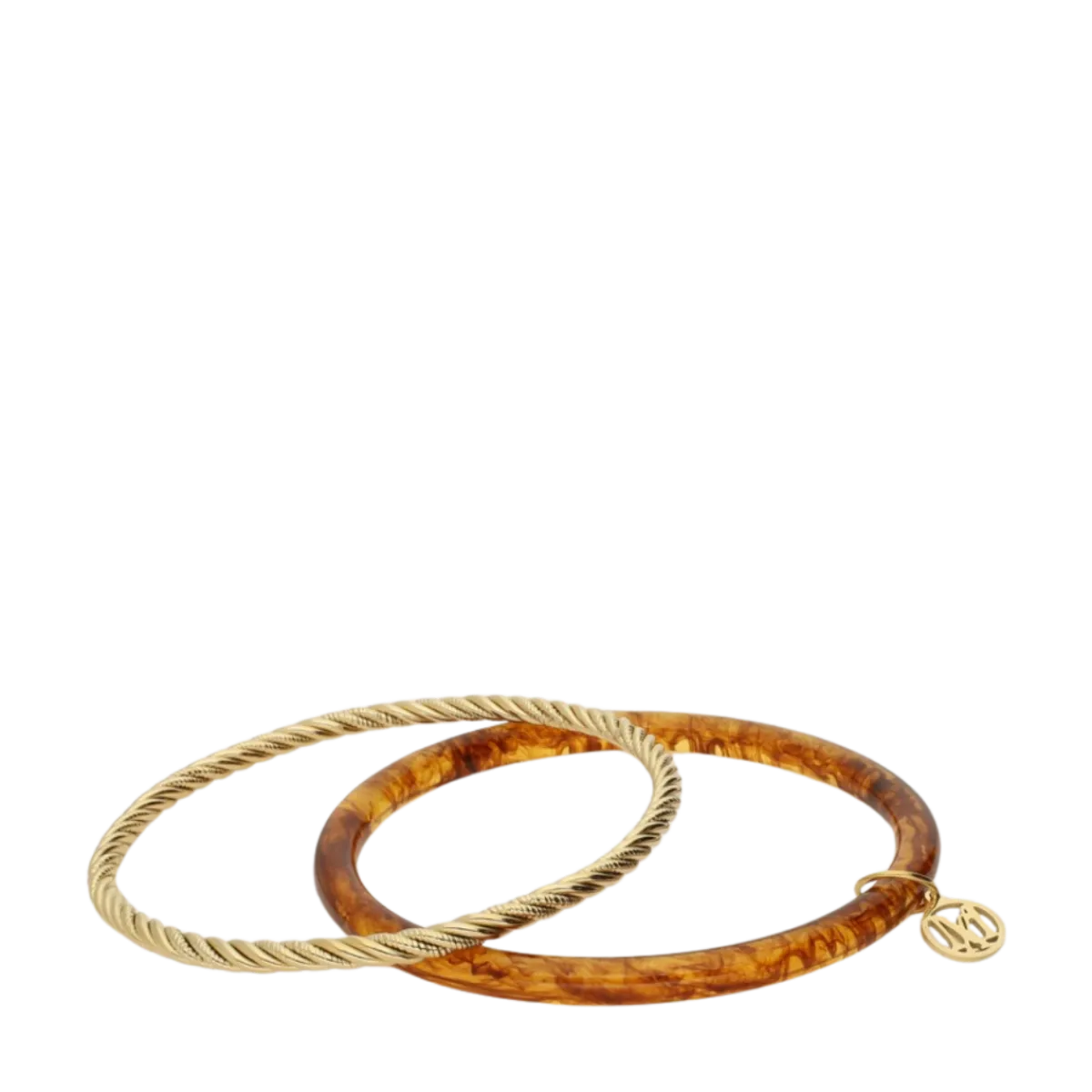 Hot My Jewellery Bangle Set Thin Brown - Gold
