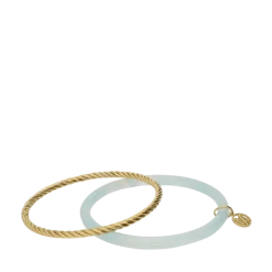 My Jewellery Bangle Set Thin Light Blue - Gold