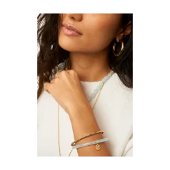 My Jewellery Bangle Set Thin Light Blue - Gold