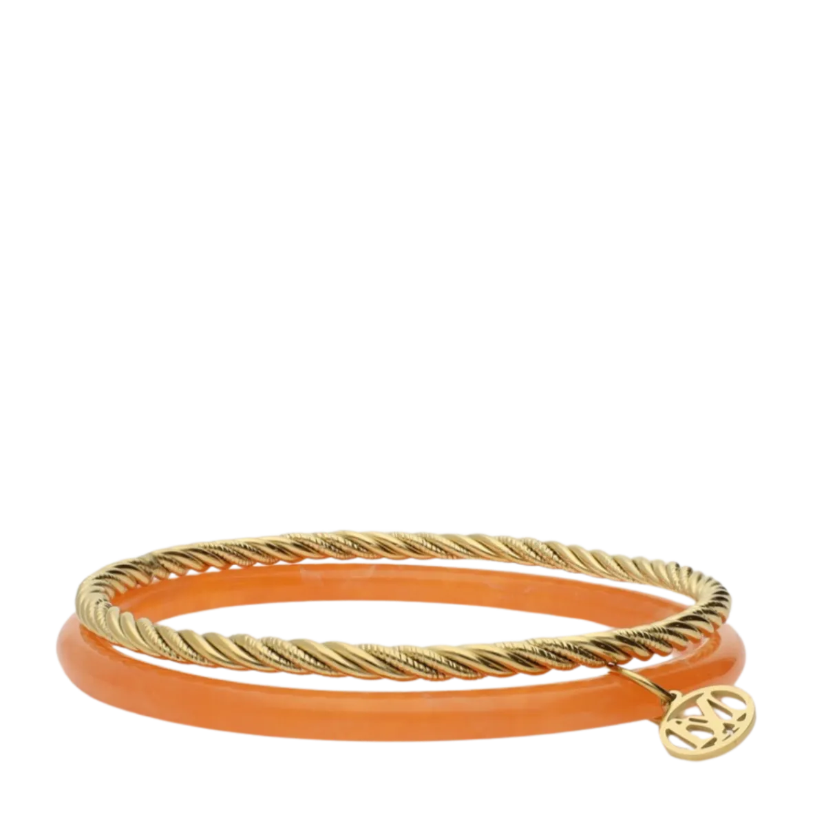 Online My Jewellery Bangle Set Thin Orange - Gold