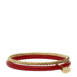 New My Jewellery Bangle Set Thin Red - Gold