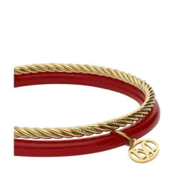 New My Jewellery Bangle Set Thin Red - Gold