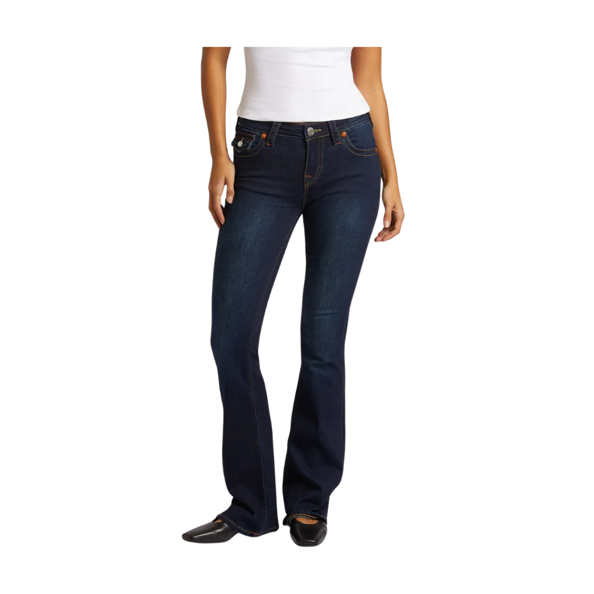 New True Religion Becca Mid Rise Boot Cut Flap - Muddy Waters