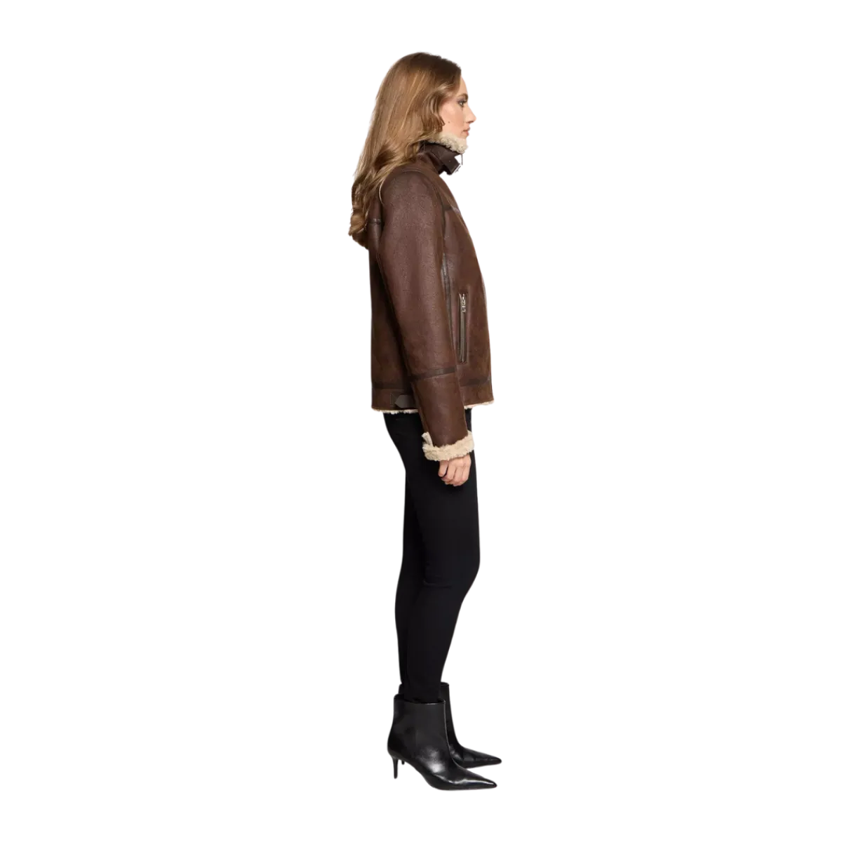 Hot RockandBlue Belle Aviator Jacket - 19970 Dark Brown/Beige