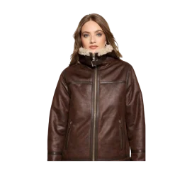 Hot RockandBlue Belle Aviator Jacket - 19970 Dark Brown/Beige