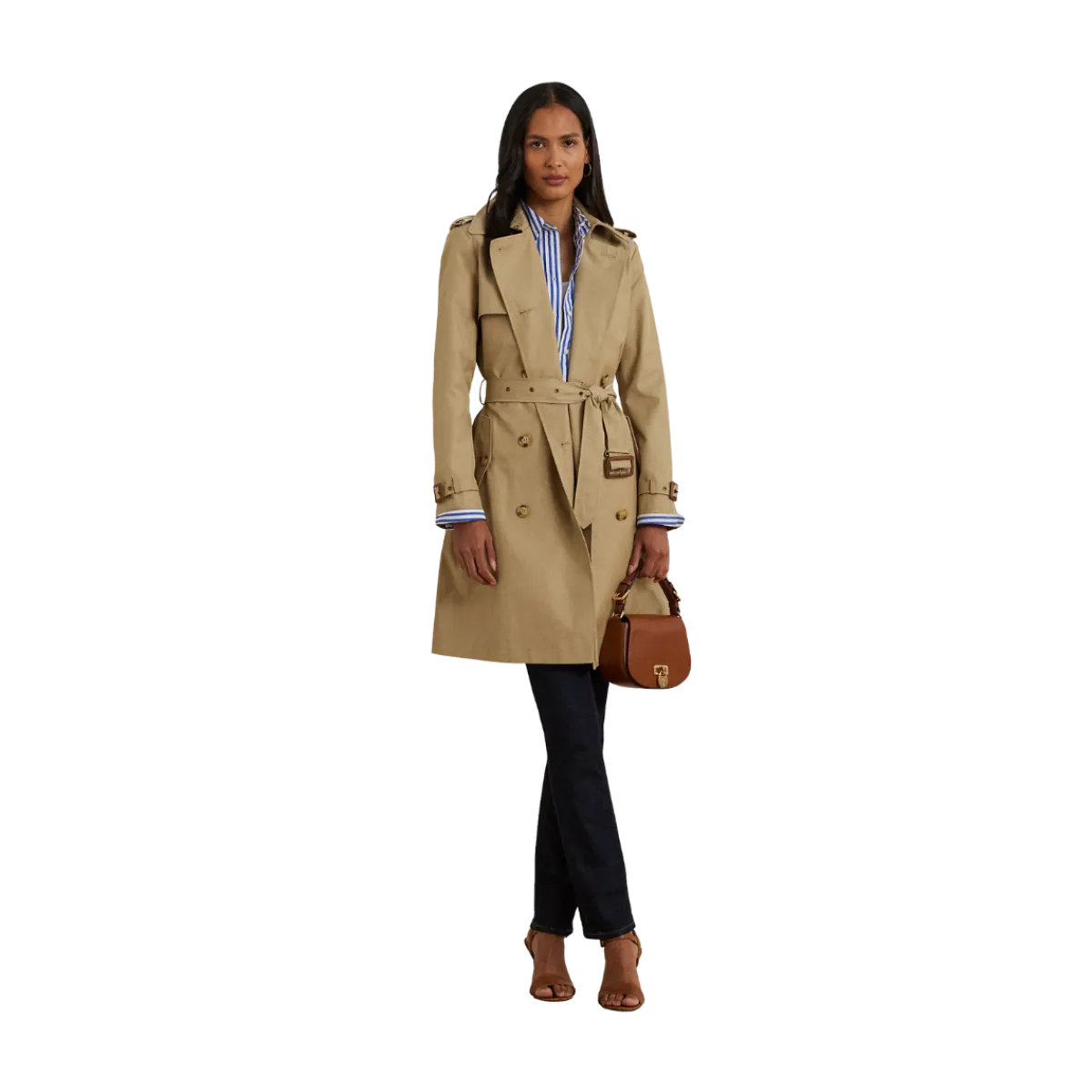 New Lauren Belted Lined Coat - Birch Tan