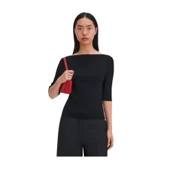 Hot Filippa K Boatneck Rib Top - Black