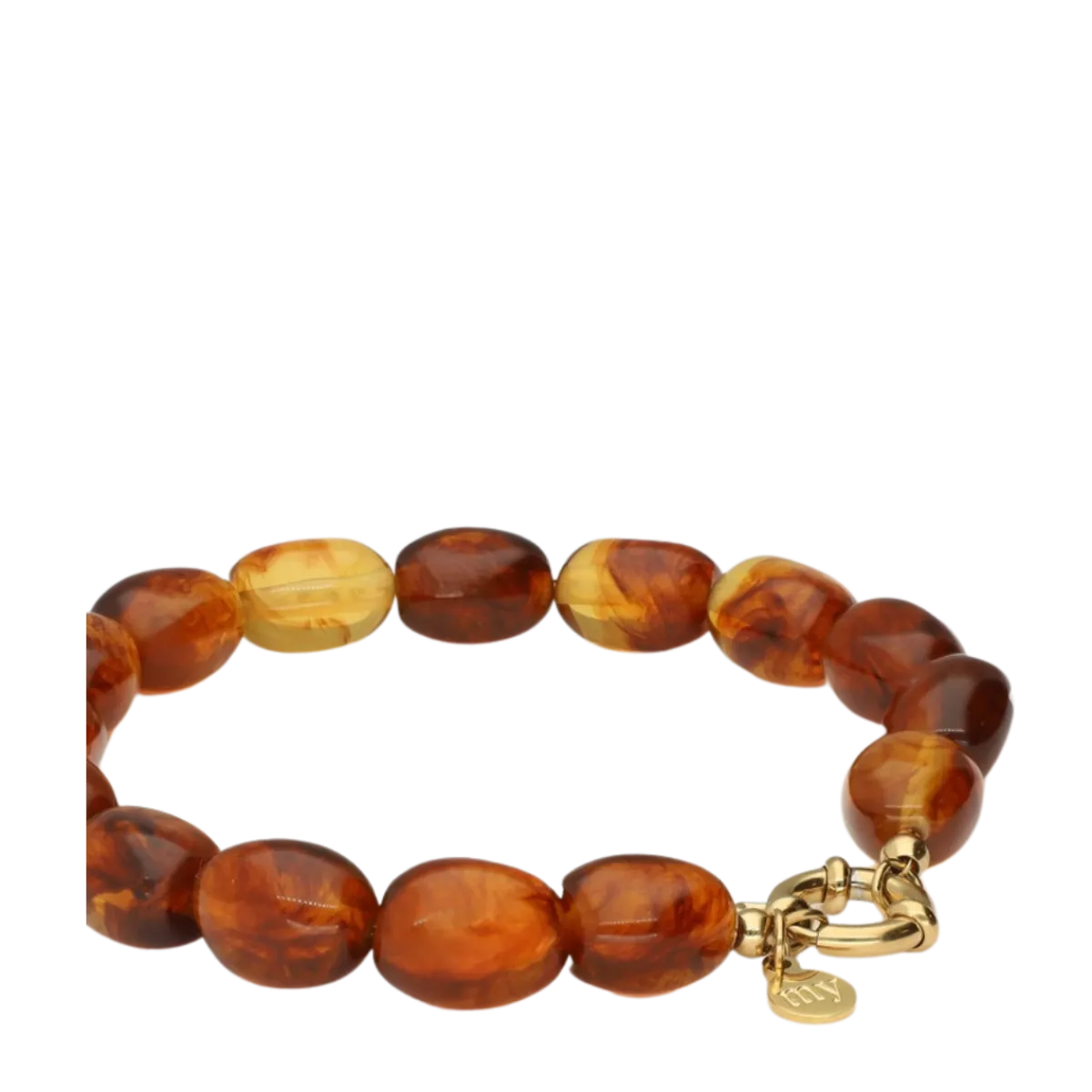 Discount My Jewellery Bracelet Beads Brown - Gold