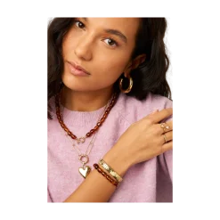 Discount My Jewellery Bracelet Beads Brown - Gold