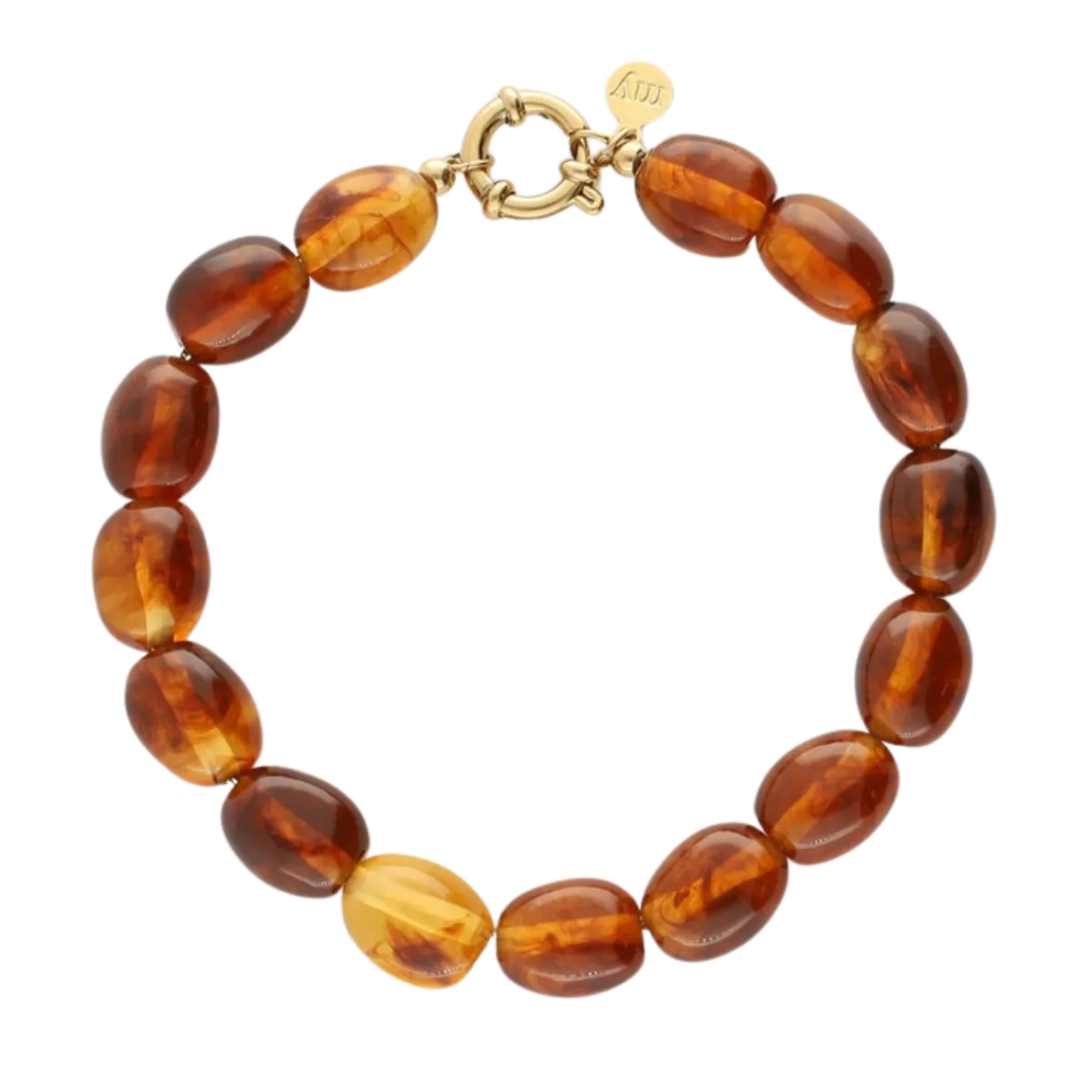 Discount My Jewellery Bracelet Beads Brown - Gold