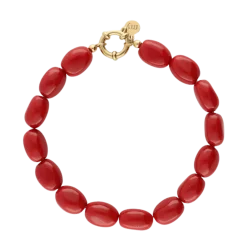 Discount My Jewellery Bracelet Beads Red - Gold