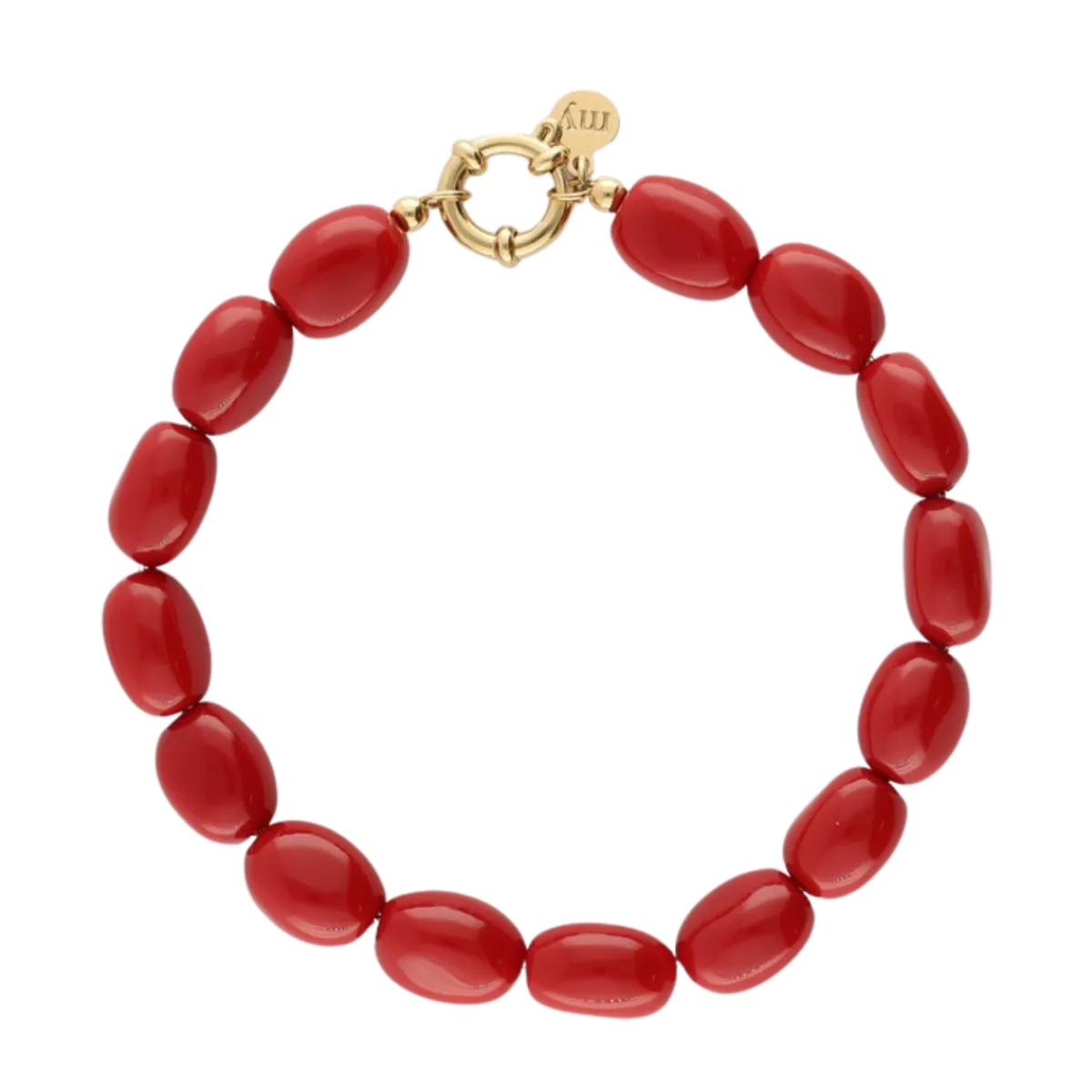 Discount My Jewellery Bracelet Beads Red - Gold