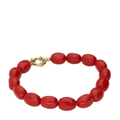 Discount My Jewellery Bracelet Beads Red - Gold