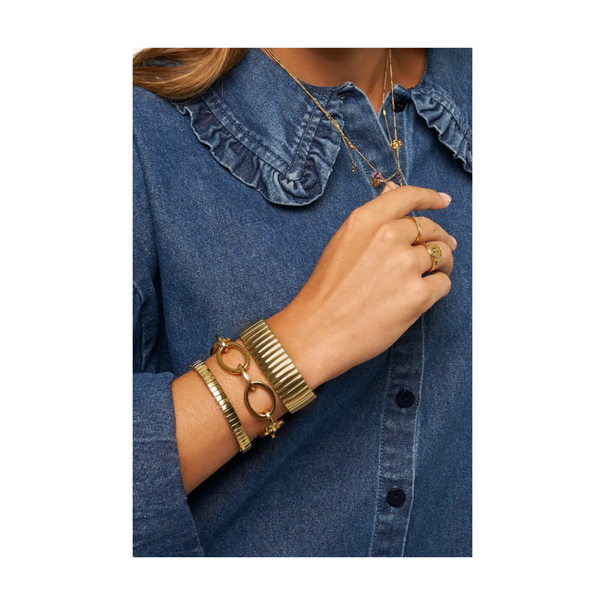 New My Jewellery Bracelet Elastic Stripes Small - Gold