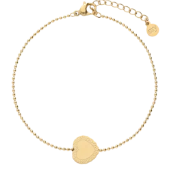 Discount My Jewellery Bracelet Heart Pendant - Gold