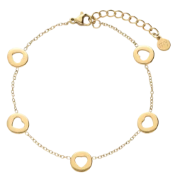 Online My Jewellery Bracelet Open Hearts - Gold