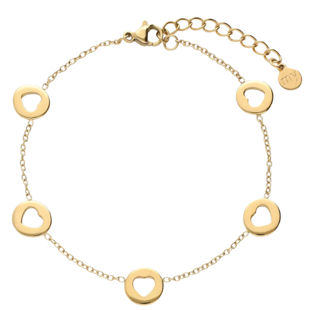 Online My Jewellery Bracelet Open Hearts - Gold