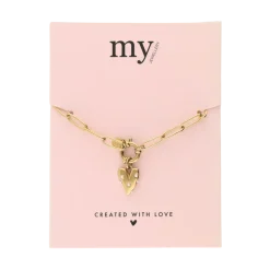 Hot My Jewellery Bracelet Pearls & Heart - Gold