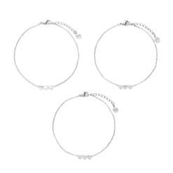 Discount My Jewellery Bracelet Set 3 Hearts - Silver