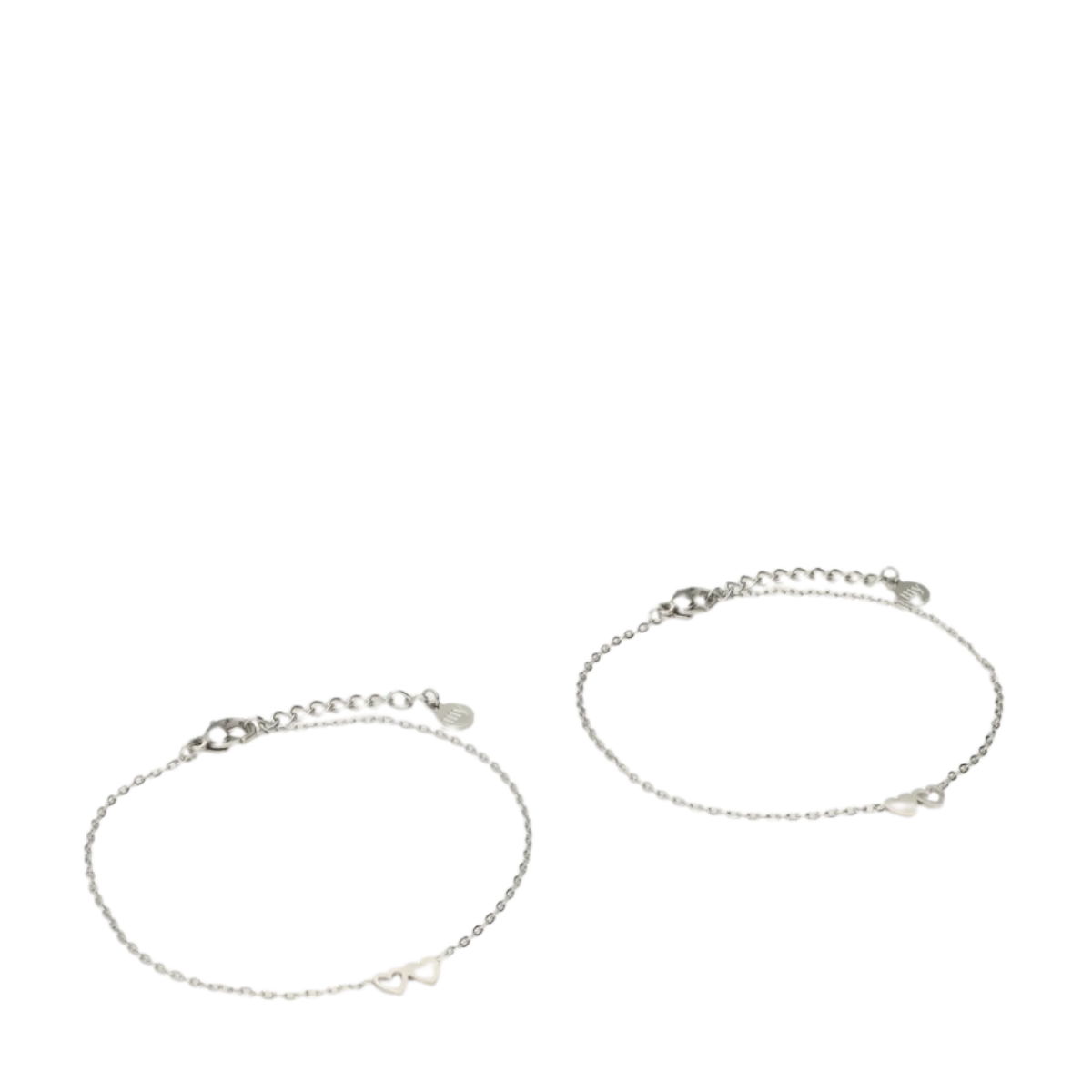 Best My Jewellery Bracelet set two hearts - Silver