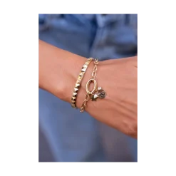 Online My Jewellery Bracelet with charms & pearl - Gold