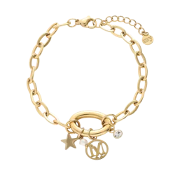 Online My Jewellery Bracelet with charms & pearl - Gold