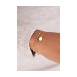 Sale My Jewellery Bracelet With Pearl Bead - Gold