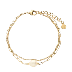 Sale My Jewellery Bracelet With Pearl Bead - Gold