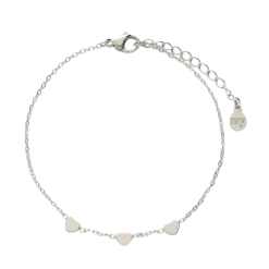 Online My Jewellery Bracelet With Three Hearts Graduation - Silver