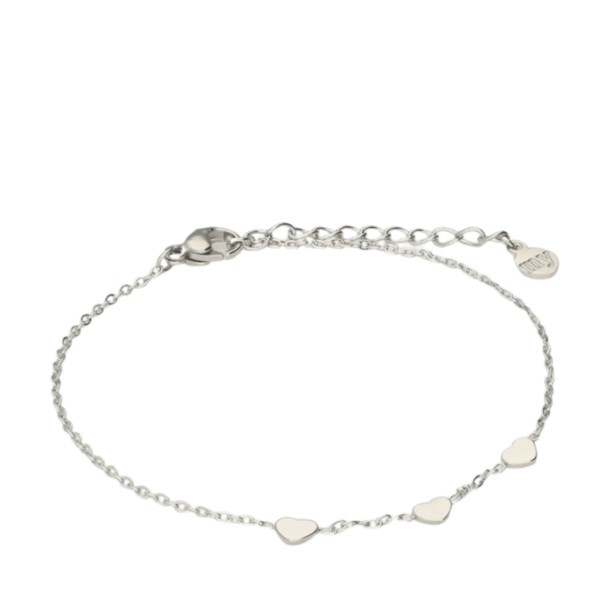 Online My Jewellery Bracelet With Three Hearts Graduation - Silver