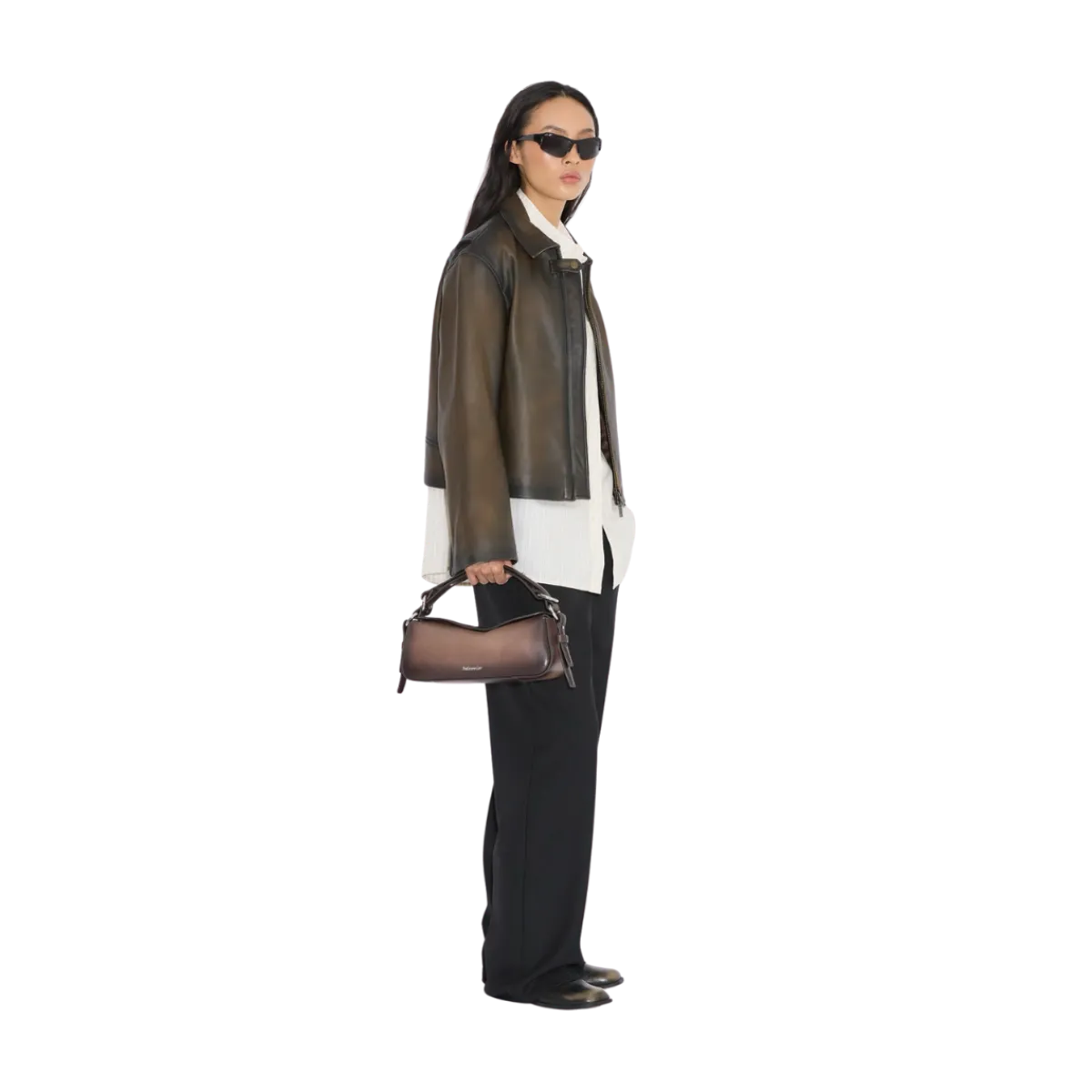 Online Holzweiler Bud Leather Bag Slim - Dark Brown