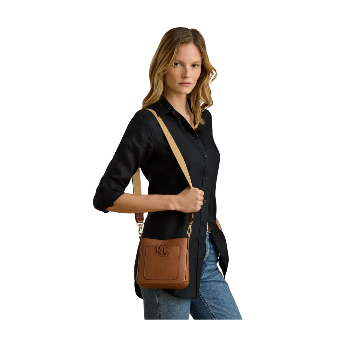 New Lauren Cameryn Crossbody Small - tan