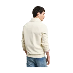 Sale Gant Casua Cotton Hafzip - Cream