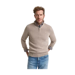 New Gant Caual Cotton Halfzip - DK. and Melange