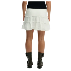 New Superdry Cheesecloth Tiered Mini Skirt - Off White