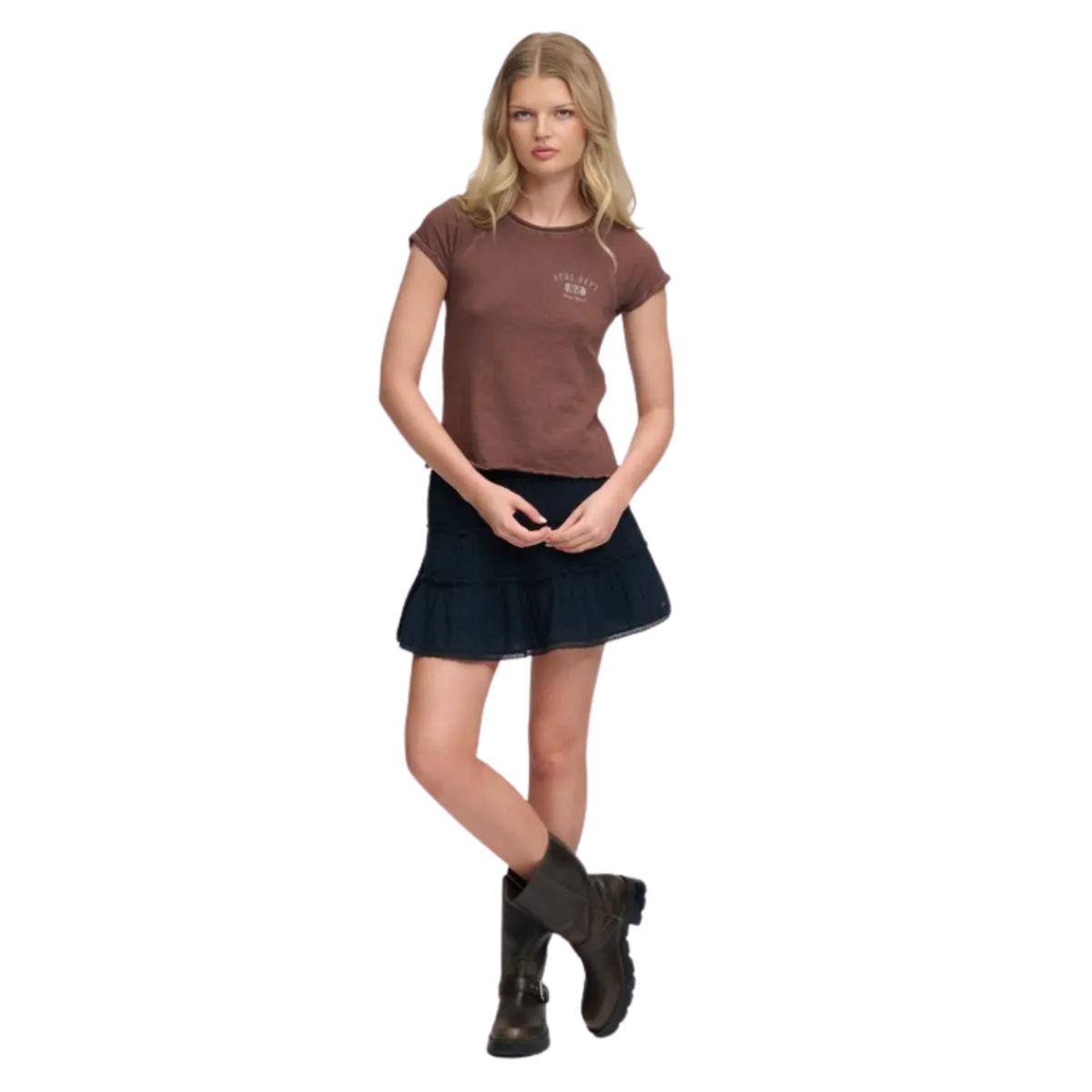 Outlet Superdry Cheesecloth Tiered Mini Skirt - Eclipse Navy