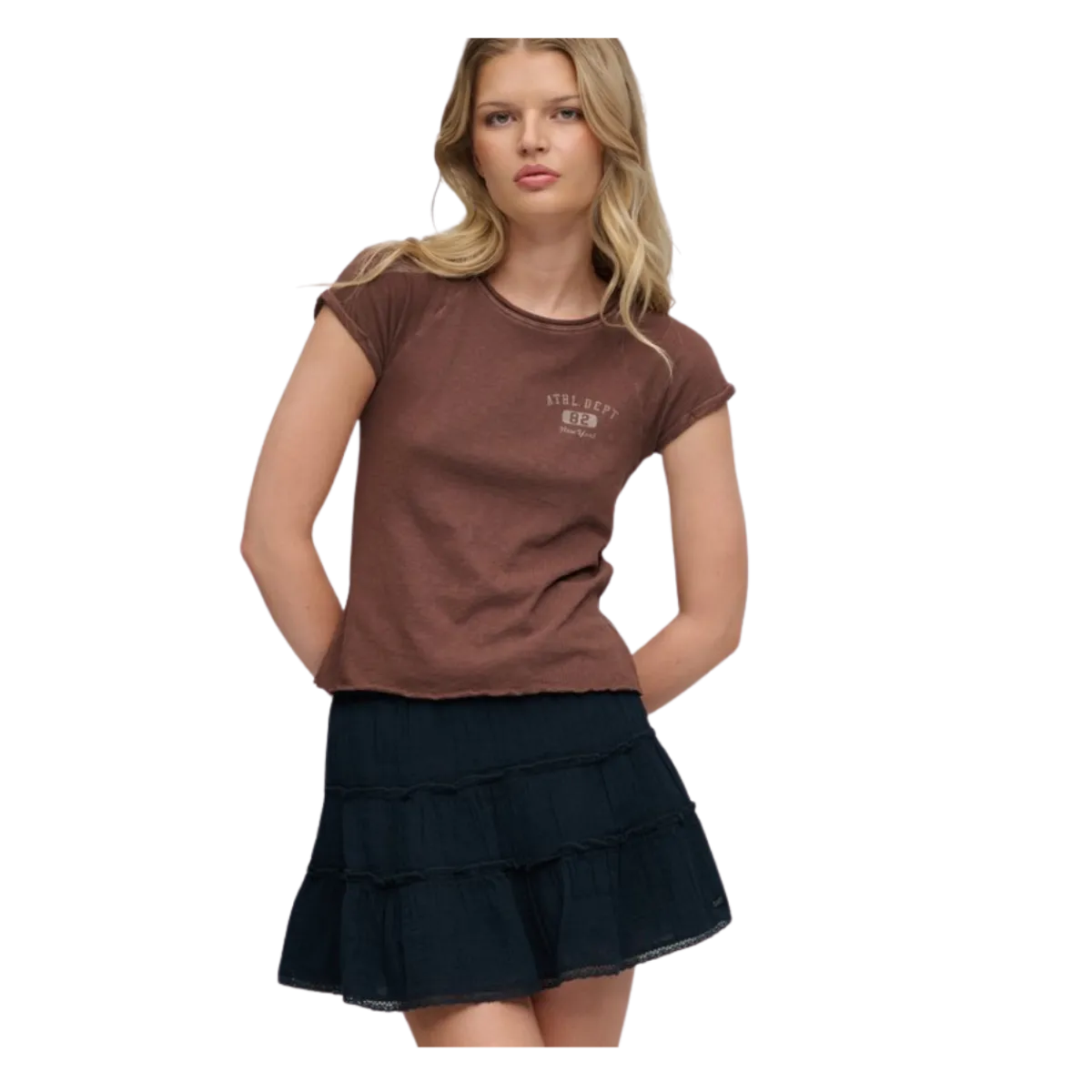 Outlet Superdry Cheesecloth Tiered Mini Skirt - Eclipse Navy