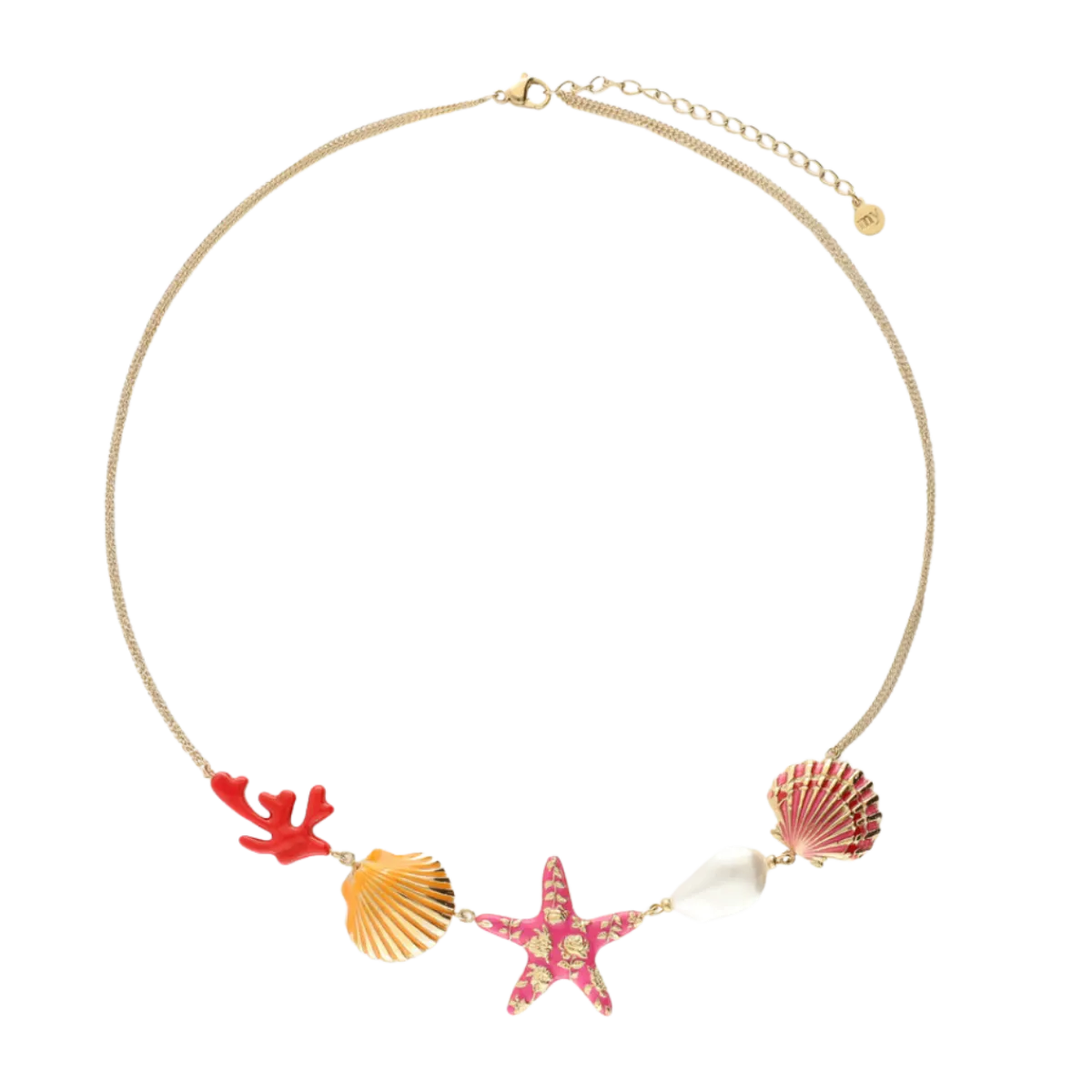Discount My Jewellery Ciao Necklace with Shells and Pearl - Gold